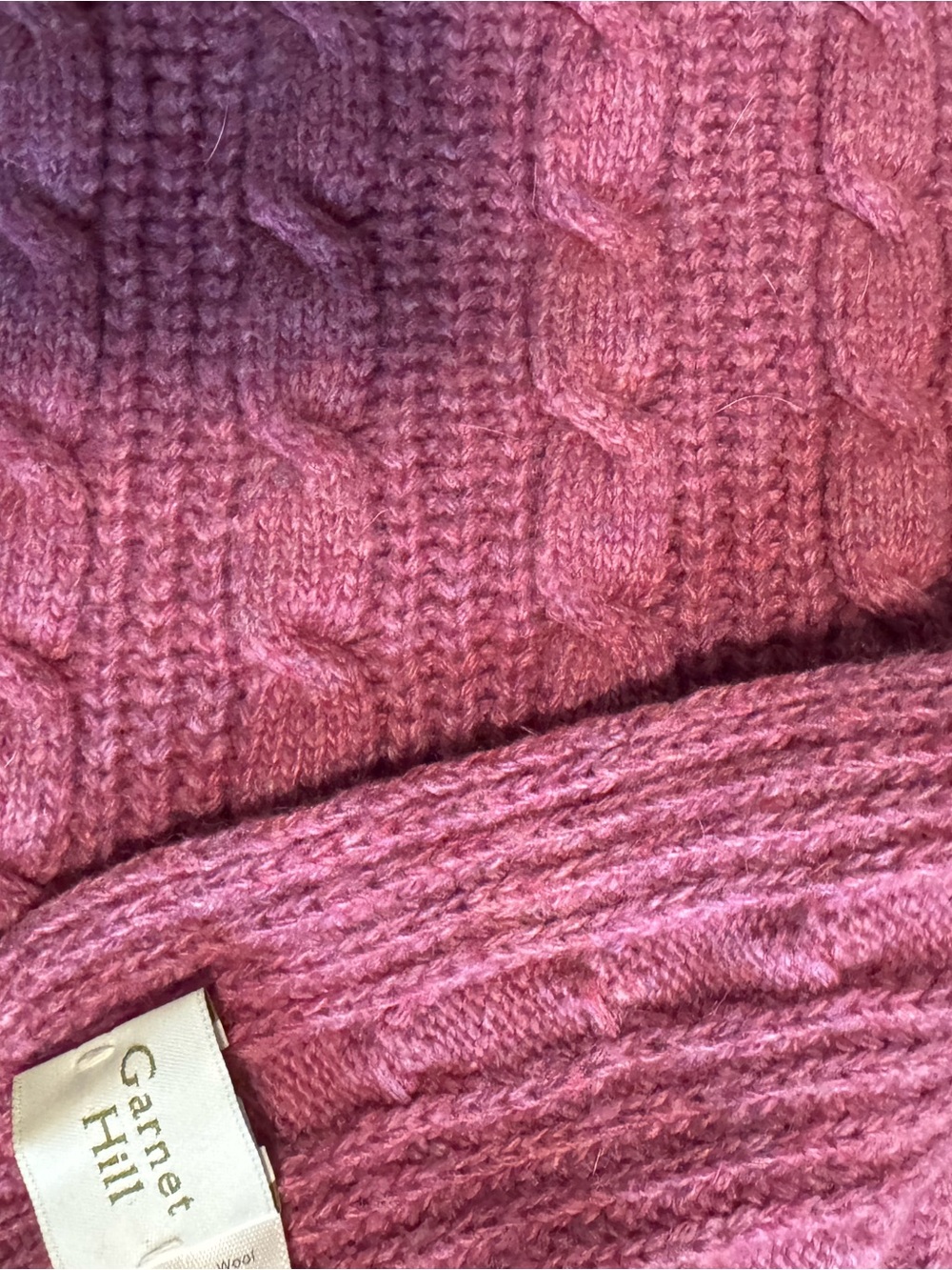 Garnet Hill Rose Cable Knit Scarf - Picture 4 of 4